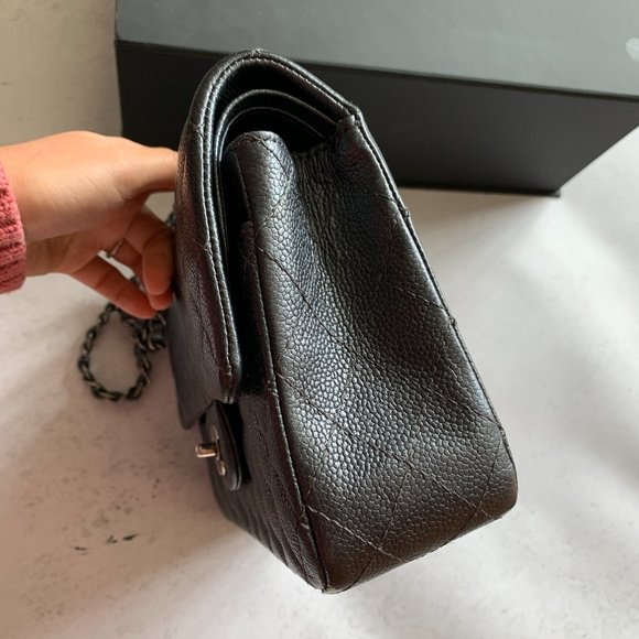 Chanel medium classic caviar bag pearly charcoal - Picture 6 of 13